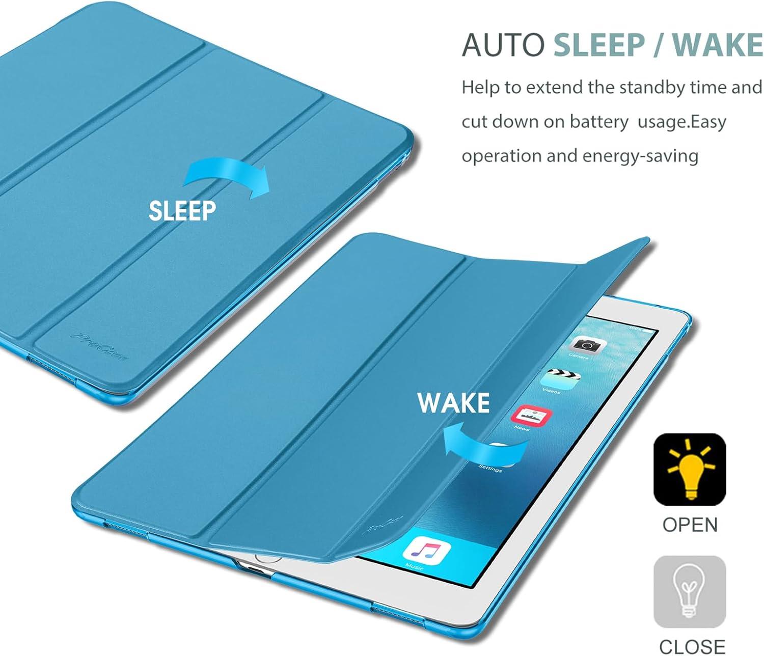 image:imageProCase Smart Case for iPad Pro 129 Inch 1st and 2nd Generation 2015 and 2017 Model Stand Cover Support Auto SleepWake EmeraldLightblue