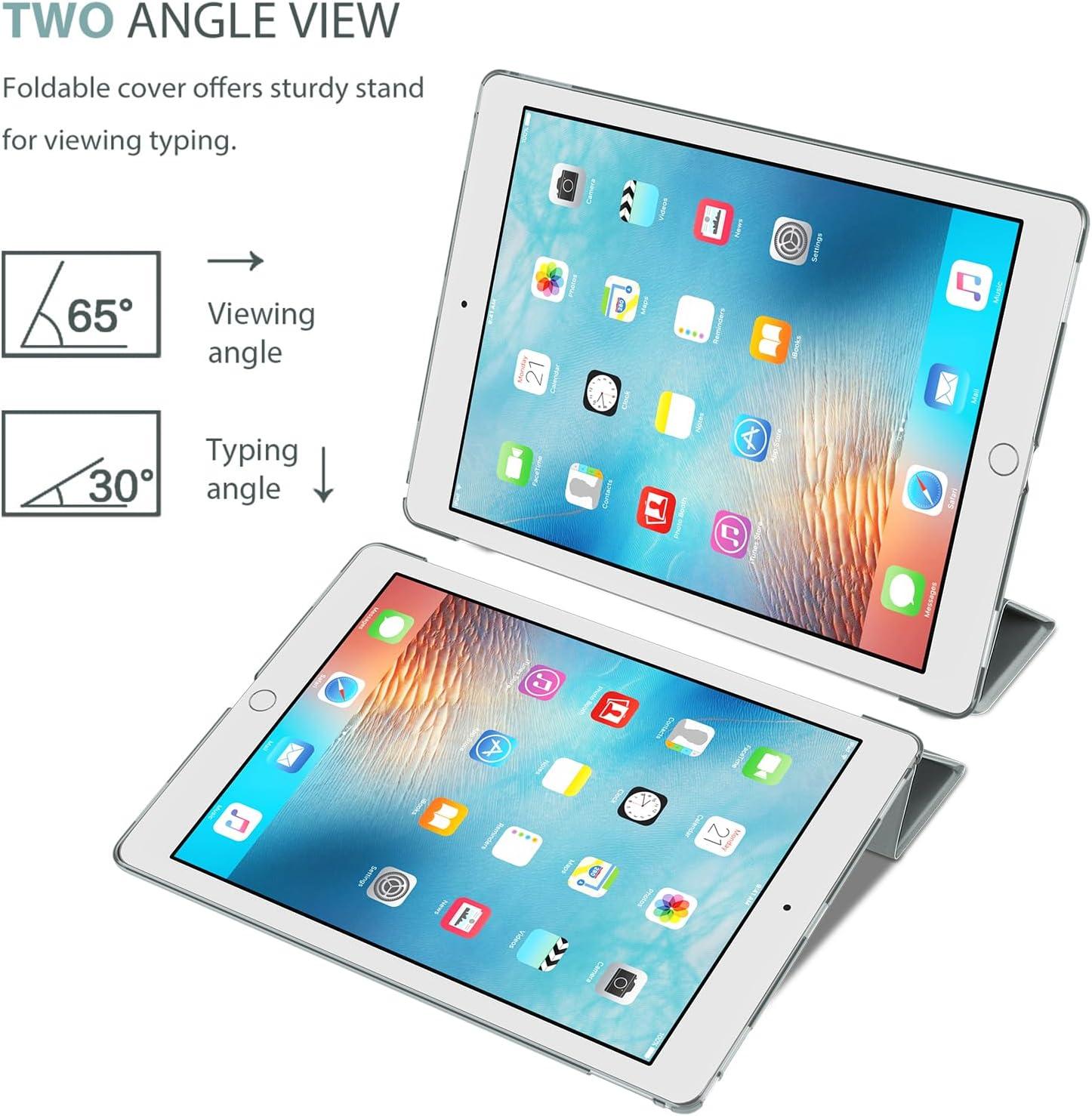 image:imageProCase Smart Case for iPad Pro 129 Inch 1st and 2nd Generation 2015 and 2017 Model Stand Cover Support Auto SleepWake EmeraldLightgrey