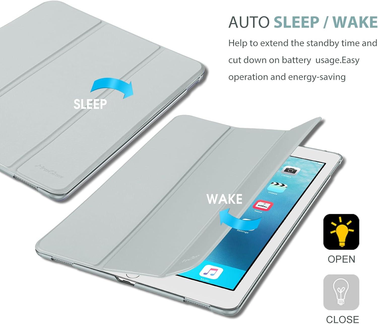 image:imageProCase Smart Case for iPad Pro 129 Inch 1st and 2nd Generation 2015 and 2017 Model Stand Cover Support Auto SleepWake EmeraldLightgrey