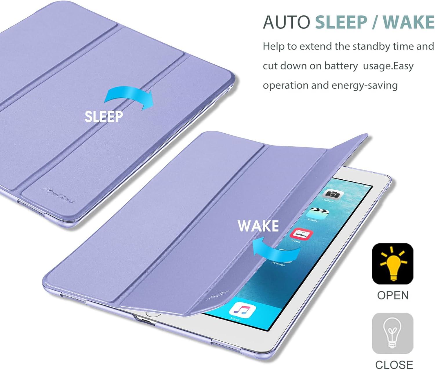 image:imageProCase Smart Case for iPad Pro 129 Inch 1st and 2nd Generation 2015 and 2017 Model Stand Cover Support Auto SleepWake EmeraldLightpurple
