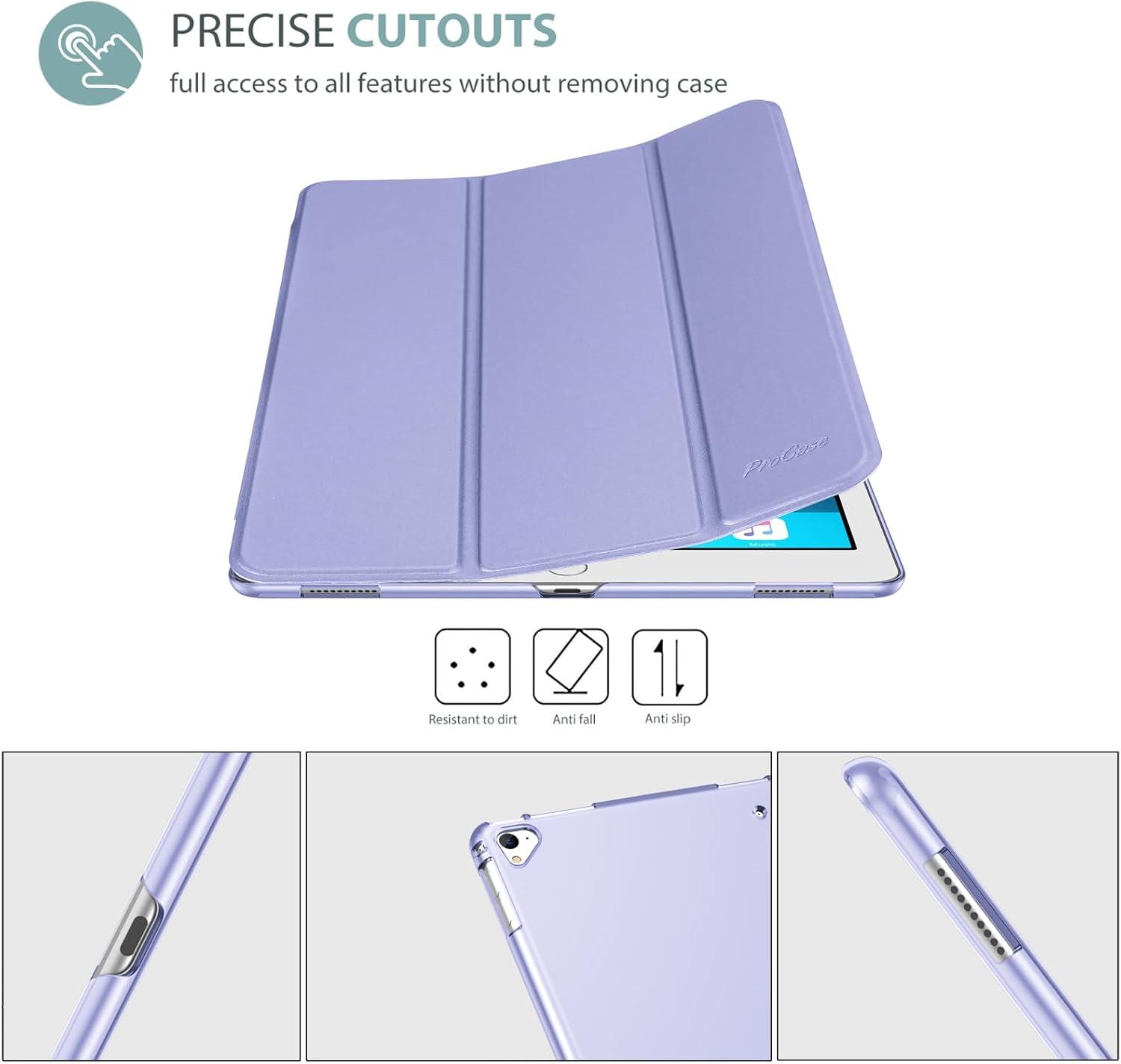image:imageProCase Smart Case for iPad Pro 129 Inch 1st and 2nd Generation 2015 and 2017 Model Stand Cover Support Auto SleepWake EmeraldLightpurple