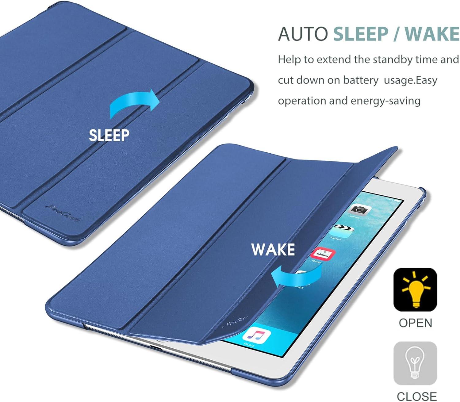 image:imageProCase Smart Case for iPad Pro 97 Inch 2016 Ultra Slim Lightweight Stand Smart Case Shell with Translucent Frosted Back Cover for iPad Pro 97 Inch A1673 A1674 A1675 EmeraldDarkblue