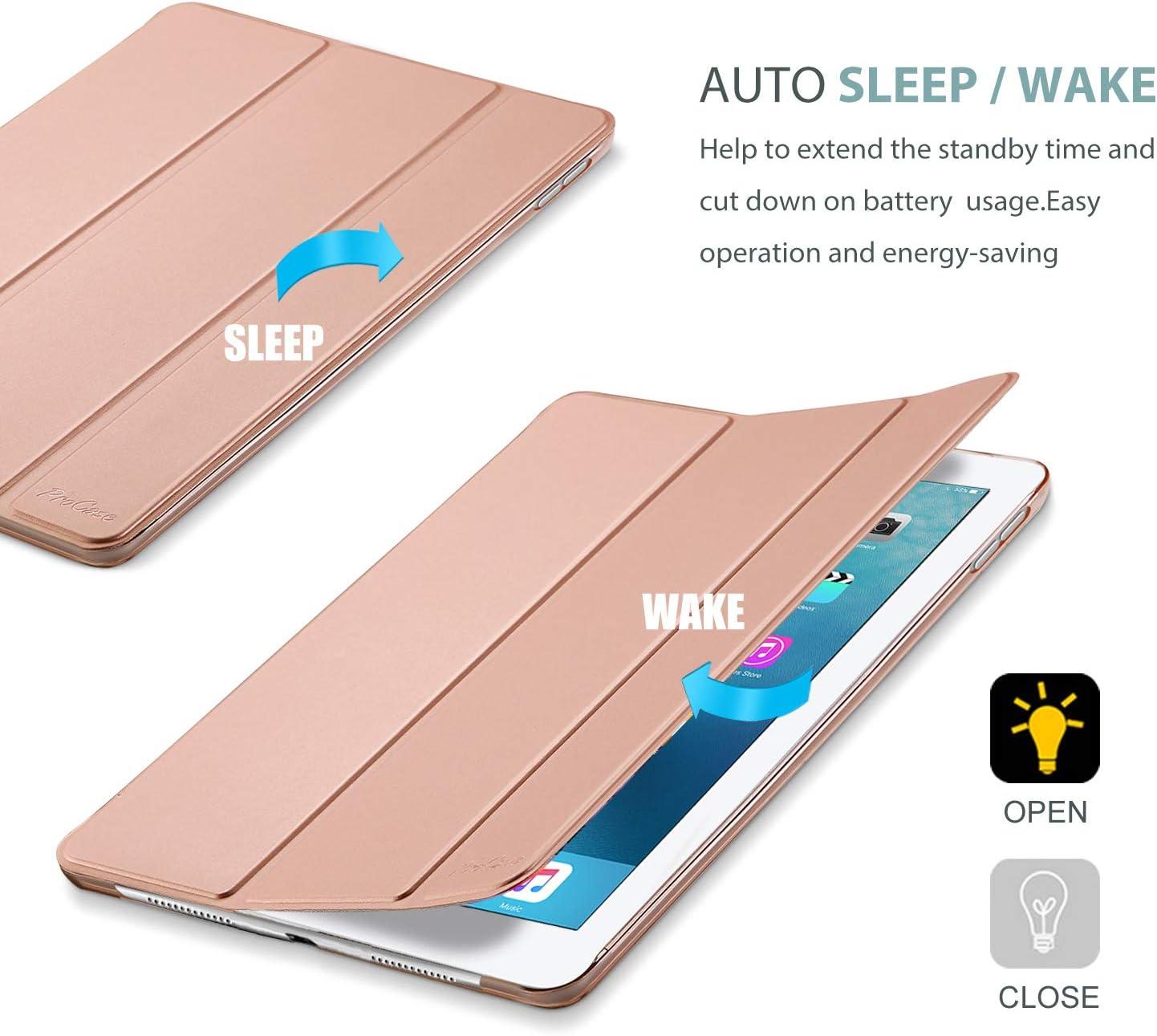 image:imageProCase Smart Case for iPad Pro 97 Inch 2016 Ultra Slim Lightweight Stand Smart Case Shell with Translucent Frosted Back Cover for iPad Pro 97 Inch A1673 A1674 A1675 EmeraldRosegold