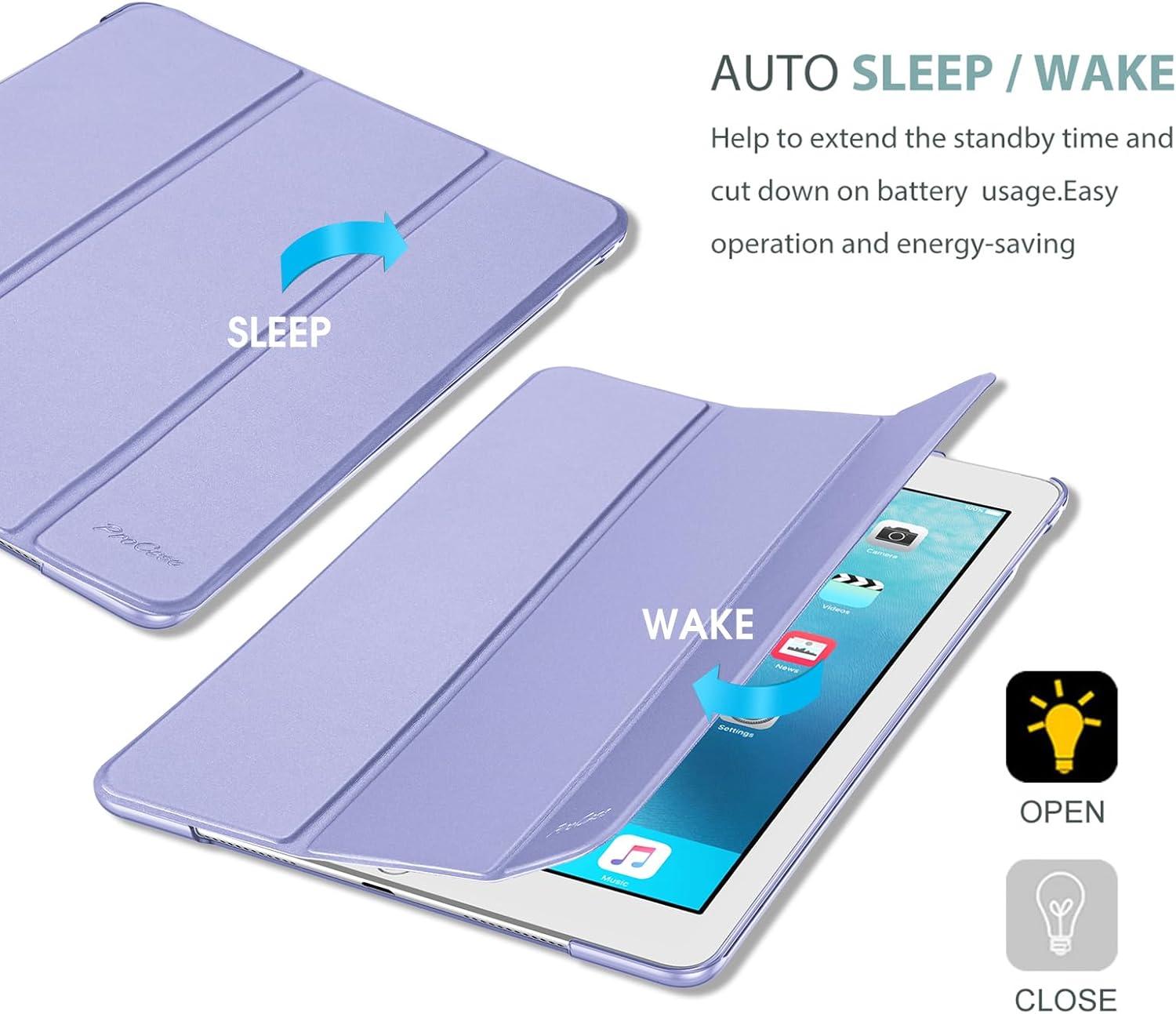 image:imageProCase Smart Case for iPad Pro 97 Inch 2016 Ultra Slim Lightweight Stand Smart Case Shell with Translucent Frosted Back Cover for iPad Pro 97 Inch A1673 A1674 A1675 EmeraldLightpurple