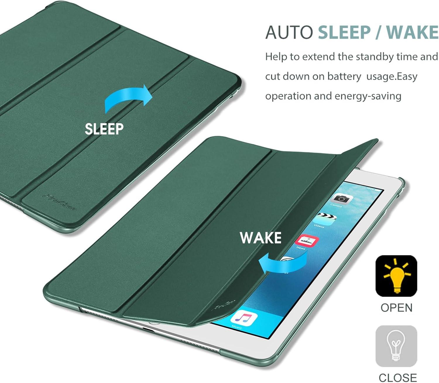 image:imageProCase Smart Case for iPad Pro 97 Inch 2016 Ultra Slim Lightweight Stand Smart Case Shell with Translucent Frosted Back Cover for iPad Pro 97 Inch A1673 A1674 A1675 EmeraldMgreen