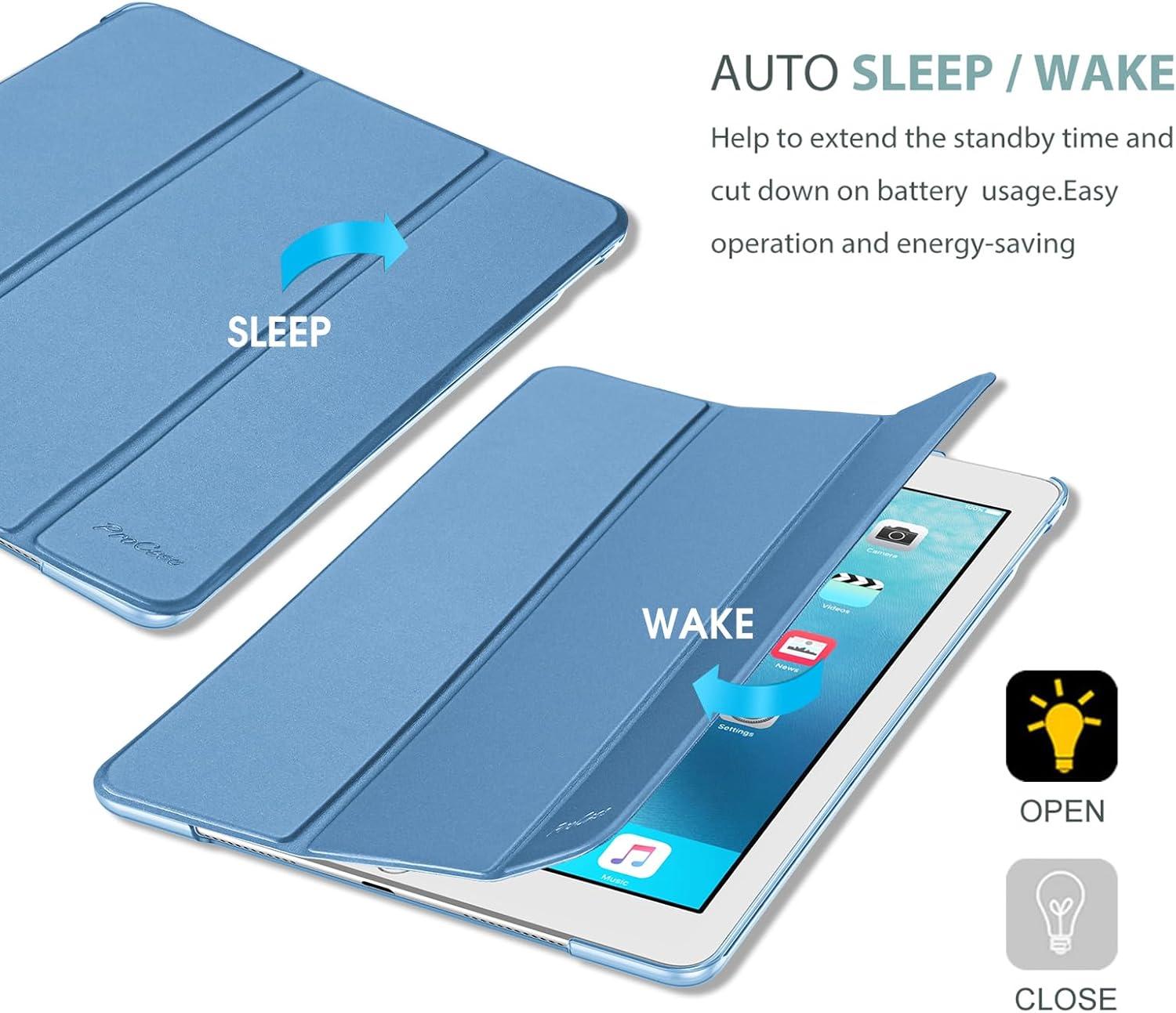 image:imageProCase Smart Case for iPad Pro 97 Inch 2016 Ultra Slim Lightweight Stand Smart Case Shell with Translucent Frosted Back Cover for iPad Pro 97 Inch A1673 A1674 A1675 EmeraldBlue