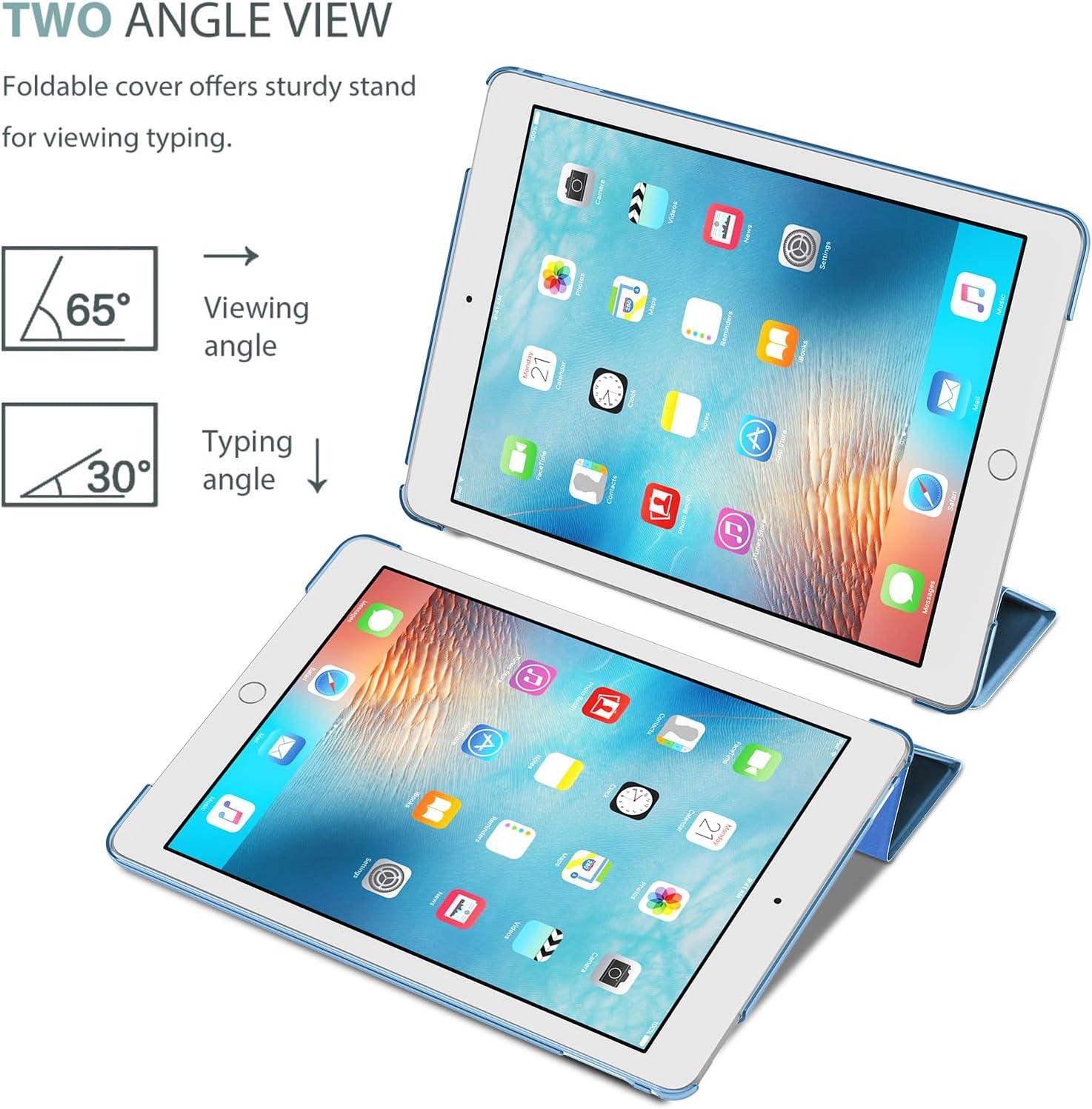 image:imageProCase Smart Case for iPad Pro 97 Inch 2016 Ultra Slim Lightweight Stand Smart Case Shell with Translucent Frosted Back Cover for iPad Pro 97 Inch A1673 A1674 A1675 EmeraldBlue