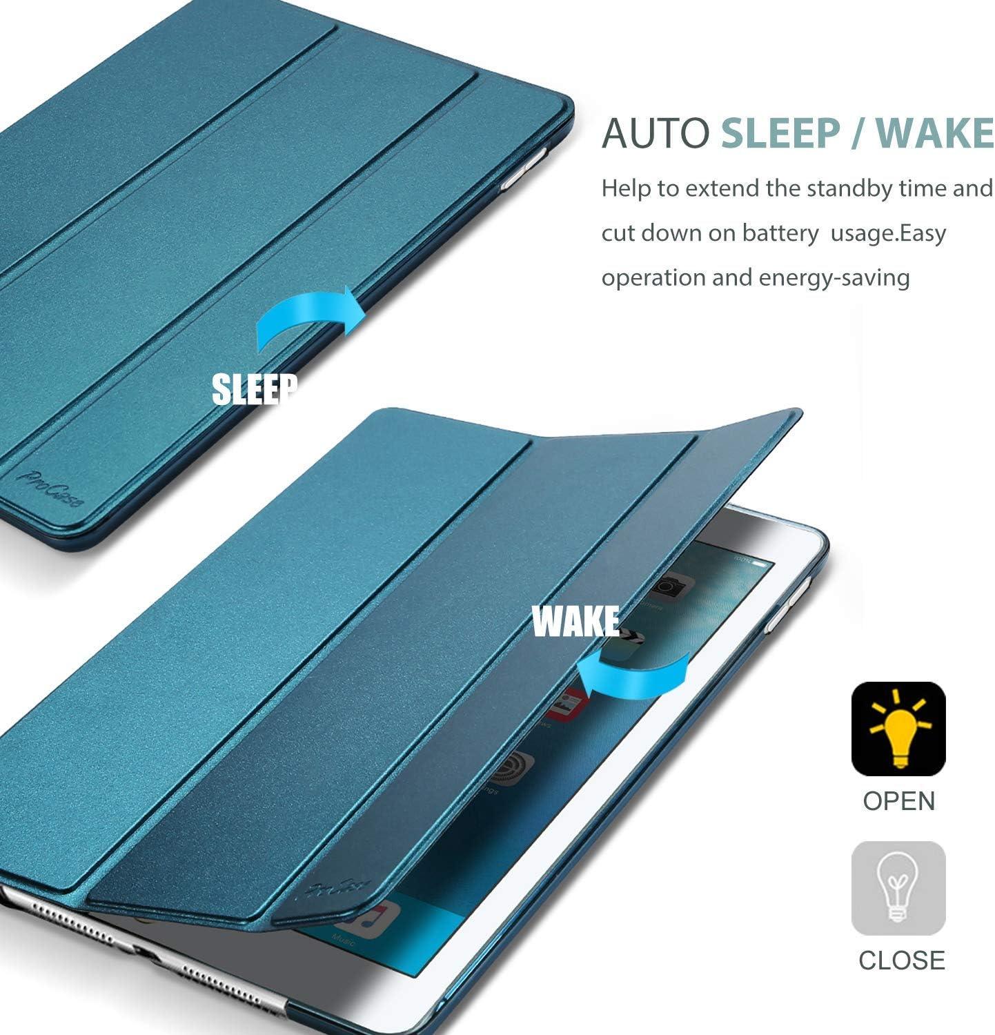 image:imageProCase Smart Case for iPad mini 1 2 3Model A1432 A1454 A1455 A1489 A1490 A1491 A1599 A1600 Slim Lightweight Stand Cover with Translucent Frosted Back Support Auto SleepWake Navy BlueTeal
