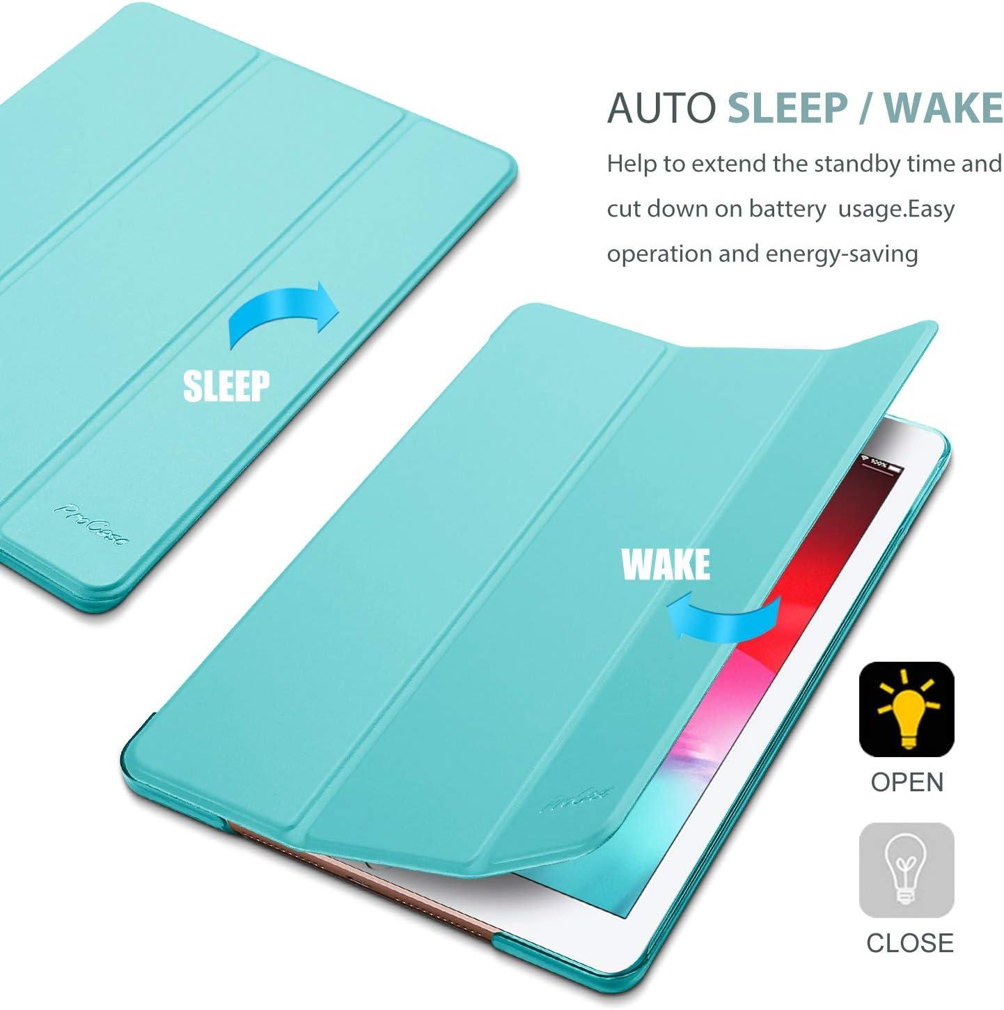 image:imageProCase Smart Case for iPad mini 5th Generation2019 Model Lightweight Cover with Auto SleepWake for iPad mini 5 GreyAqua