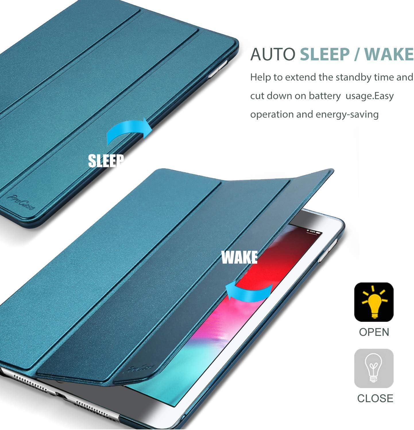image:imageProCase Smart Case for iPad mini 5th Generation2019 Model Lightweight Cover with Auto SleepWake for iPad mini 5 GreyTeal