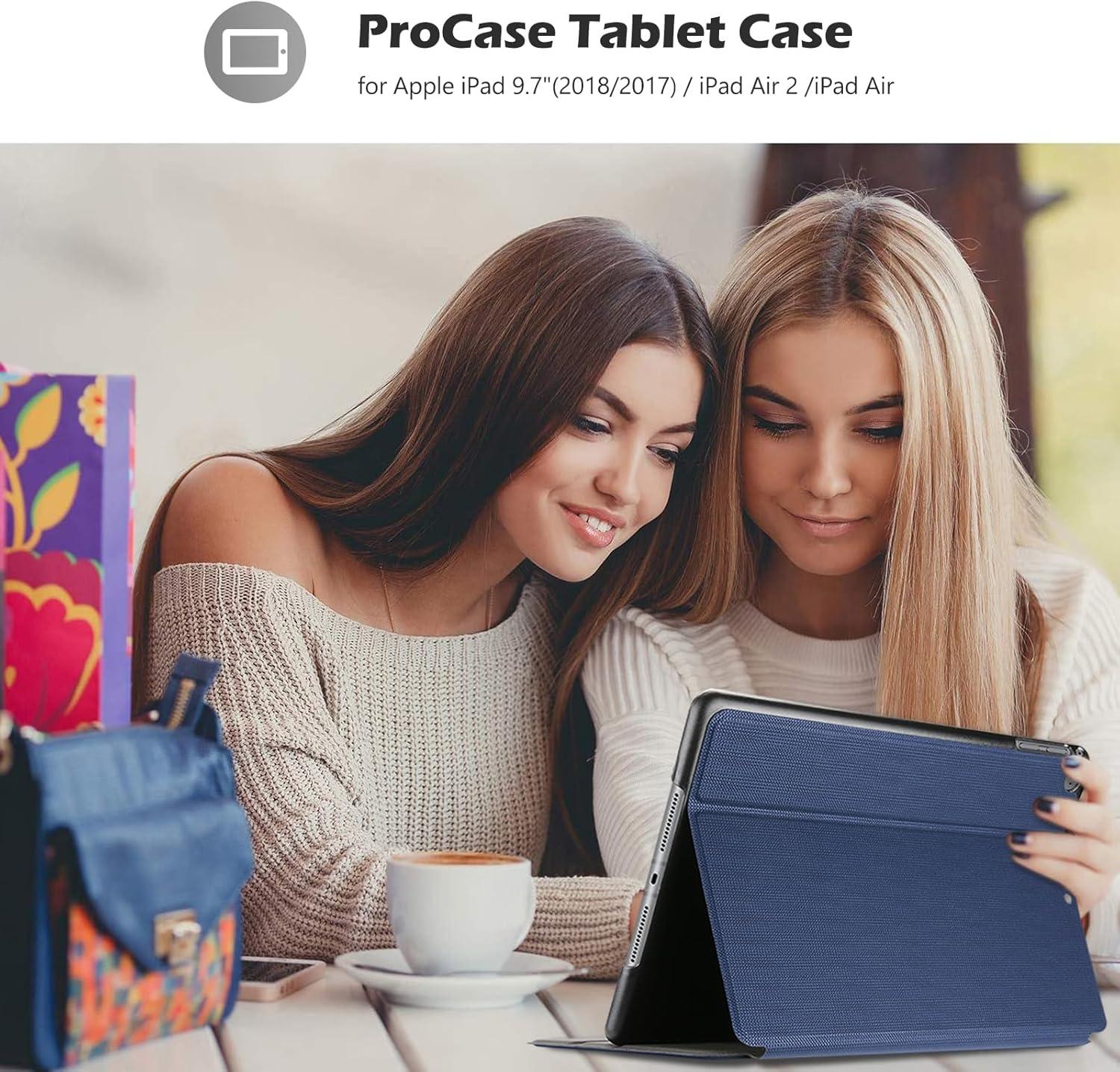 image:imageProCase Smart Cover for iPad 97 2018 amp 2017 Old Model iPad Air 2 iPad Air Case Slim Stand Protective Folio Case for iPad 97 Inch 5th6th Generation Also Fit iPad Air 2 iPad Air BlackNavy