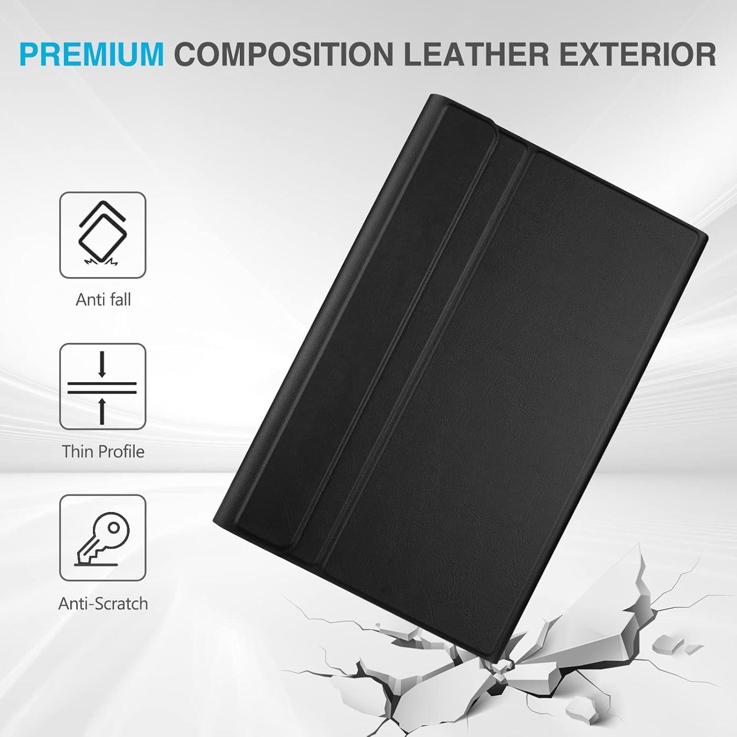 image:imageProCase for Galaxy Tab A8 105 Inch 2022 Keyboard Case SMX200 X205 X207 Protective Cover Case with Detachable Wireless Keyboard for Galaxy Tab A8 105 2022 Black