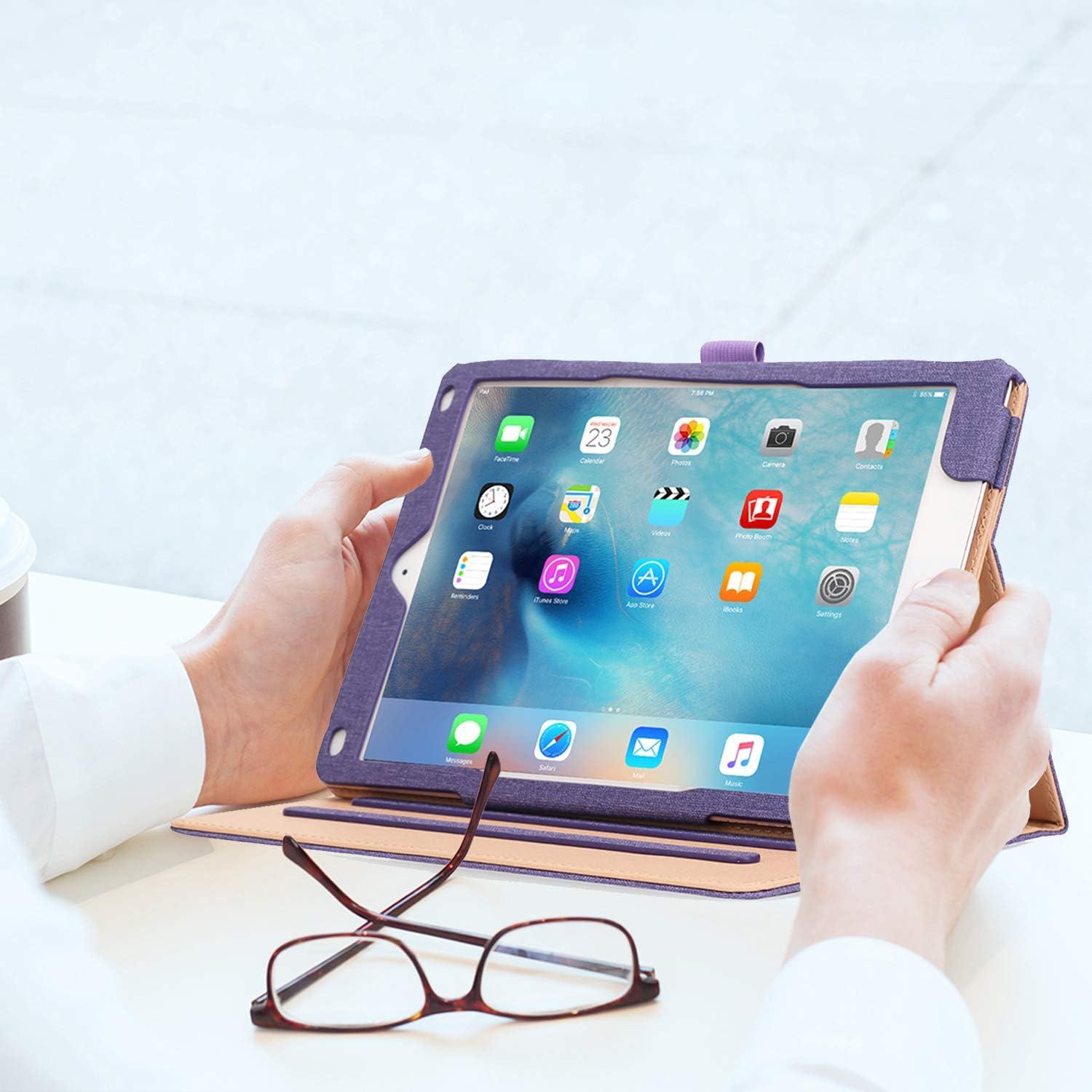 image:imageProCase for iPad 97 Inch iPad 6th5th Generation Case 2018 2017iPad Air 2Air 1 Case Premium Leather Folio Corner Protection MultiAngle Viewing Stand Cover with Front Pocket Pen Loop BlackPurple