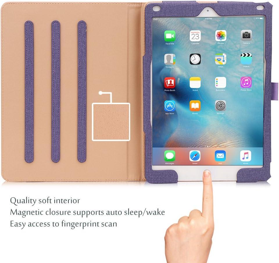 image:imageProCase for iPad 97 Inch iPad 6th5th Generation Case 2018 2017iPad Air 2Air 1 Case Premium Leather Folio Corner Protection MultiAngle Viewing Stand Cover with Front Pocket Pen Loop BlackPurple