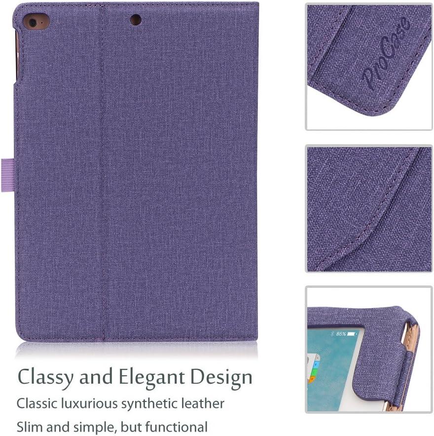 image:imageProCase for iPad 97 Inch iPad 6th5th Generation Case 2018 2017iPad Air 2Air 1 Case Premium Leather Folio Corner Protection MultiAngle Viewing Stand Cover with Front Pocket Pen Loop BlackPurple