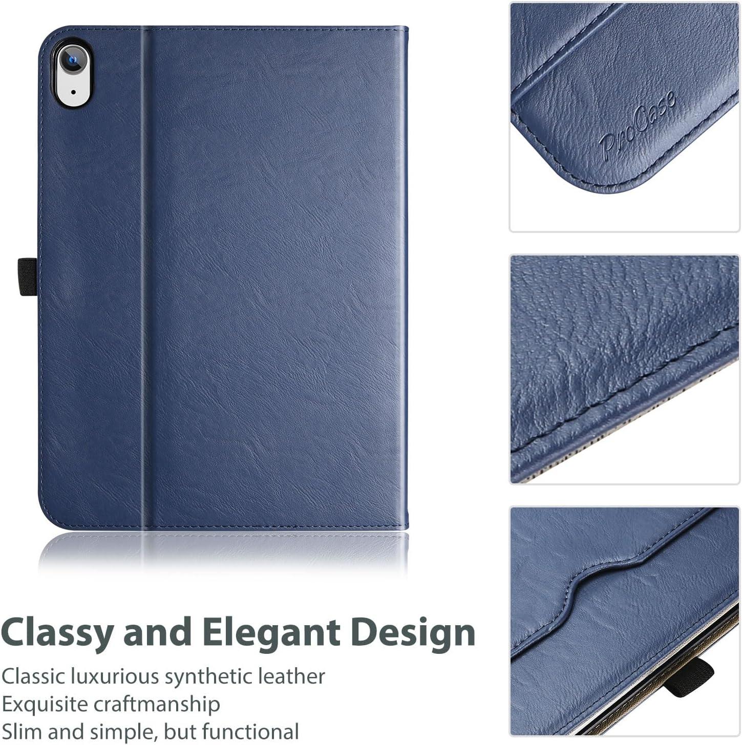 image:imageProCase for iPad 97 Inch iPad 6th5th Generation Case 2018 2017iPad Air 2Air 1 Case Premium Leather Folio Corner Protection MultiAngle Viewing Stand Cover with Front Pocket Pen Loop BlackNavy