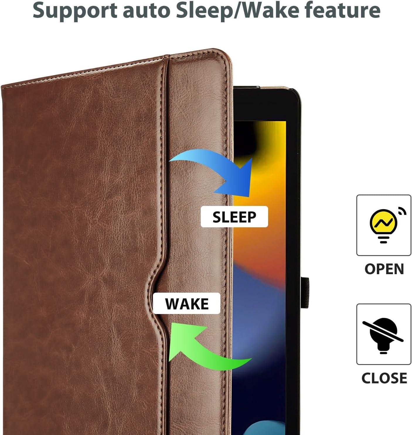 image:imageProCase for iPad 97 Inch iPad 6th5th Generation Case 2018 2017iPad Air 2Air 1 Case Premium Leather Folio Corner Protection MultiAngle Viewing Stand Cover with Front Pocket Pen Loop BlackBrown