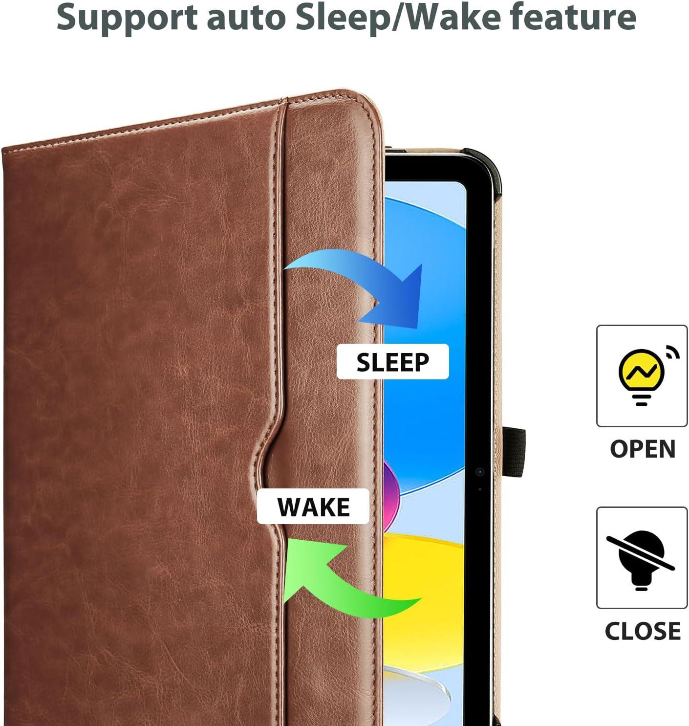 image:imageProCase for iPad 97 Inch iPad 6th5th Generation Case 2018 2017iPad Air 2Air 1 Case Premium Leather Folio Corner Protection MultiAngle Viewing Stand Cover with Front Pocket Pen Loop BlackBrown