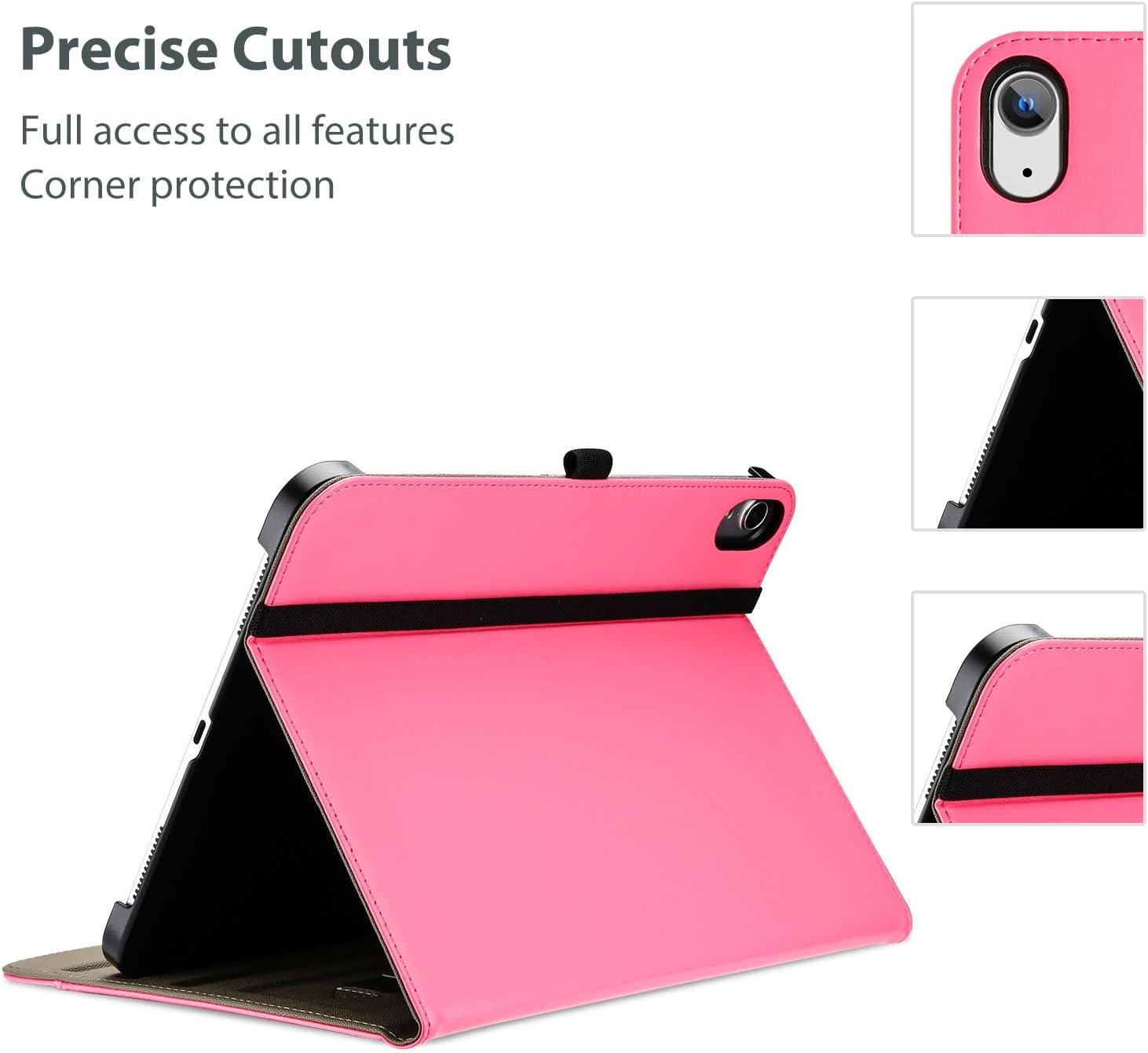 image:imageProCase for iPad 97 Inch iPad 6th5th Generation Case 2018 2017iPad Air 2Air 1 Case Premium Leather Folio Corner Protection MultiAngle Viewing Stand Cover with Front Pocket Pen Loop BlackPink