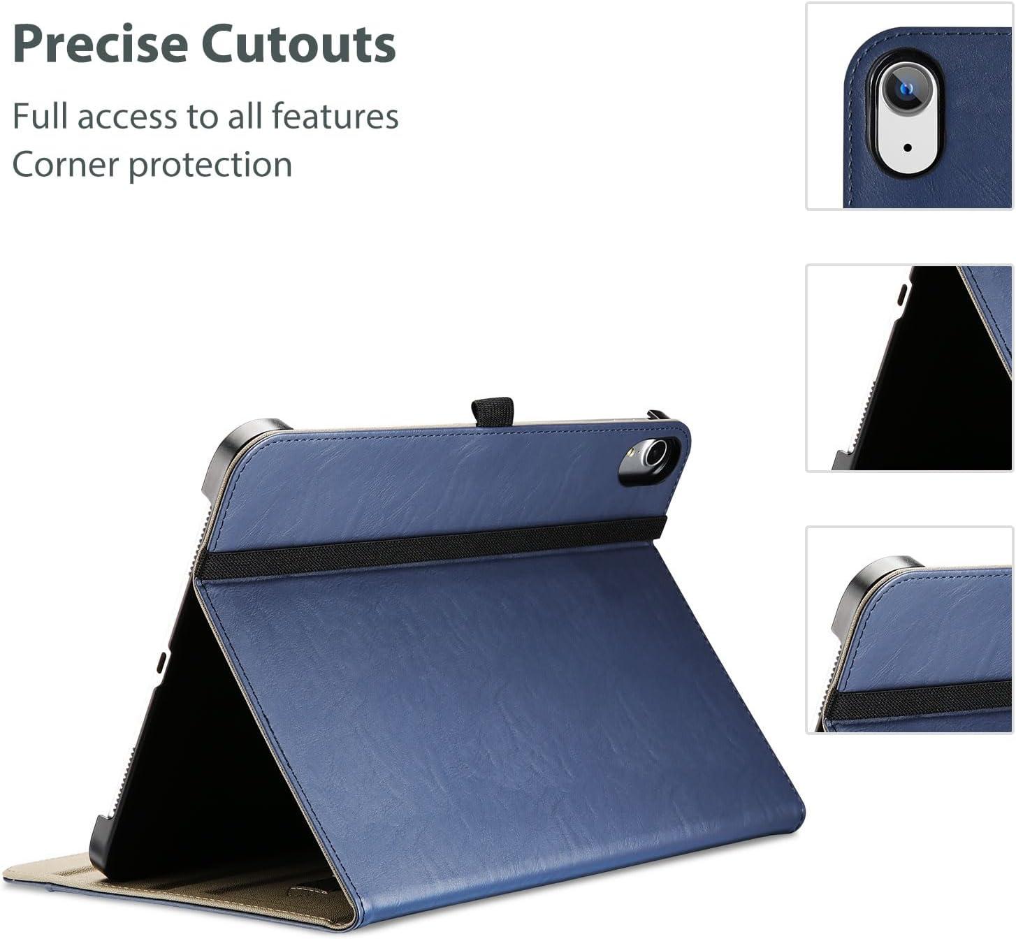 image:imageProCase for iPad 97 Inch iPad 6th5th Generation Case 2018 2017iPad Air 2Air 1 Case Premium Leather Folio Corner Protection MultiAngle Viewing Stand Cover with Front Pocket Pen Loop BlackNavy