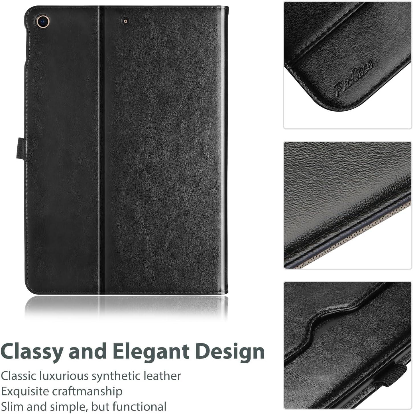 image:imageProCase for iPad 97 Inch iPad 6th5th Generation Case 2018 2017iPad Air 2Air 1 Case Premium Leather Folio Corner Protection MultiAngle Viewing Stand Cover with Front Pocket Pen Loop BlackAll Black
