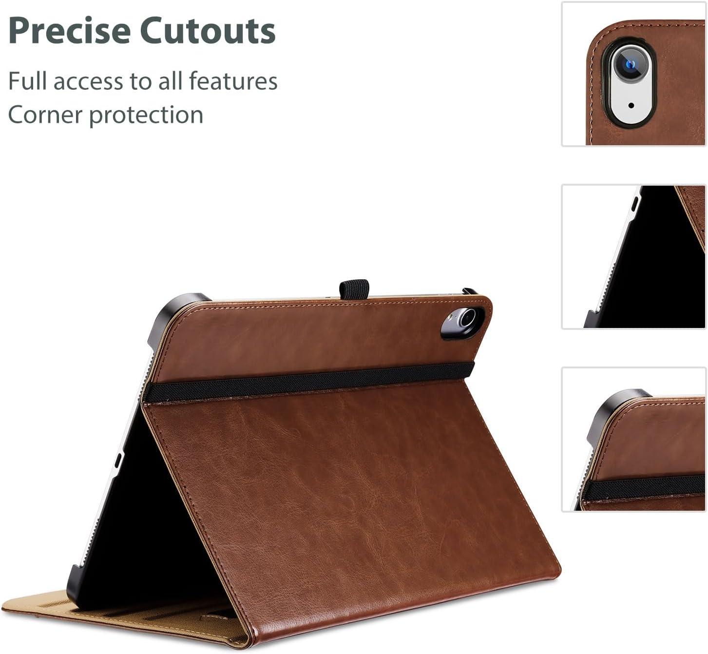 image:imageProCase for iPad 97 Inch iPad 6th5th Generation Case 2018 2017iPad Air 2Air 1 Case Premium Leather Folio Corner Protection MultiAngle Viewing Stand Cover with Front Pocket Pen Loop BlackBrown