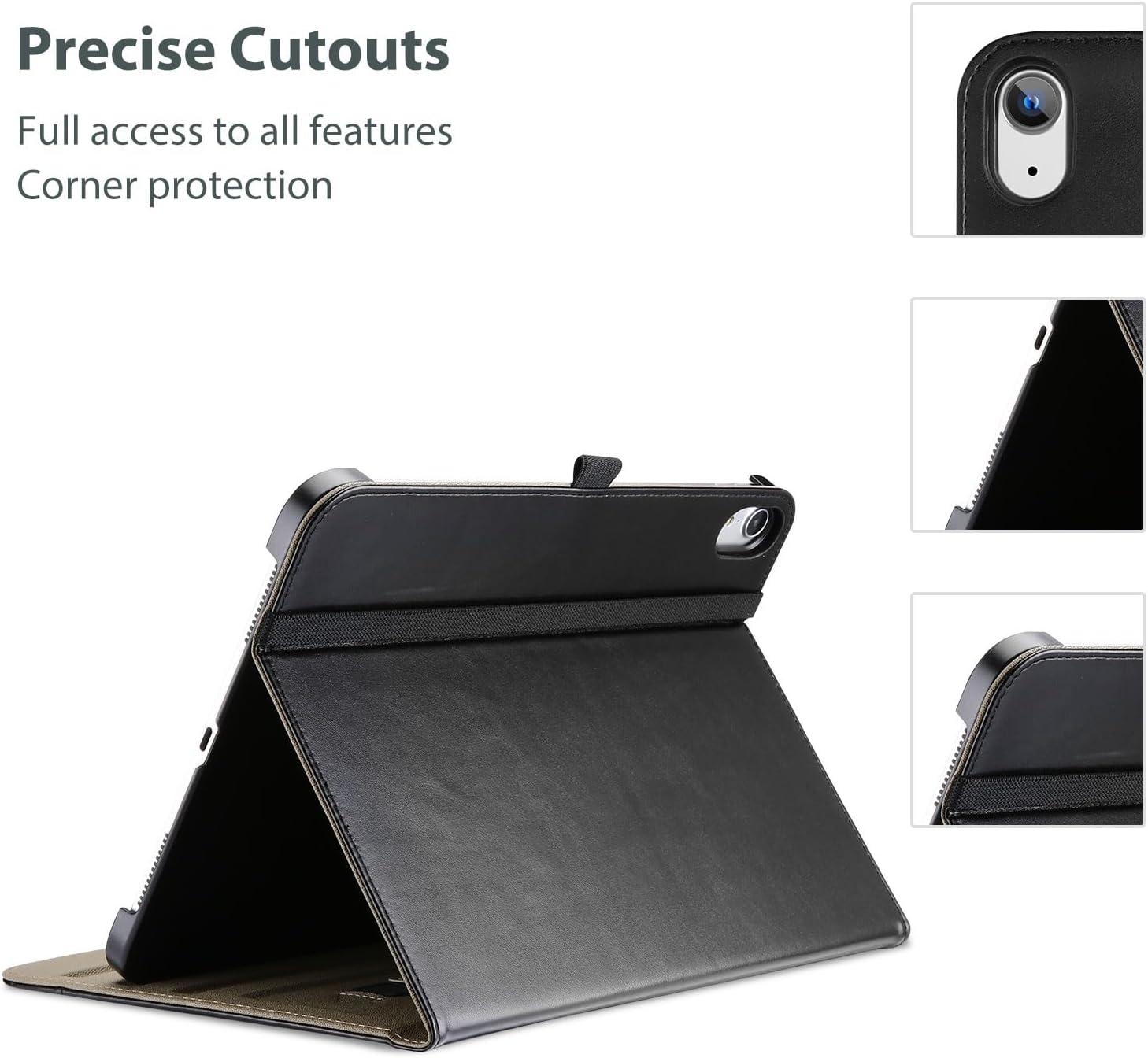 image:imageProCase for iPad 97 Inch iPad 6th5th Generation Case 2018 2017iPad Air 2Air 1 Case Premium Leather Folio Corner Protection MultiAngle Viewing Stand Cover with Front Pocket Pen Loop BlackAll Black