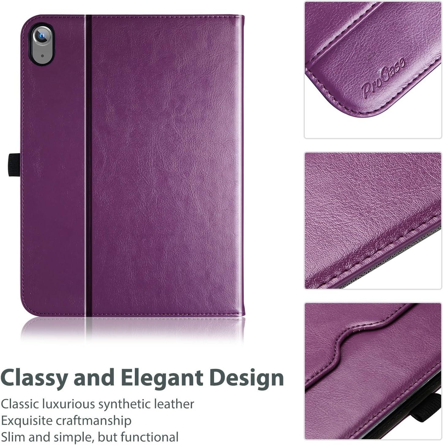 image:imageProCase for iPad 97 Inch iPad 6th5th Generation Case 2018 2017iPad Air 2Air 1 Case Premium Leather Folio Corner Protection MultiAngle Viewing Stand Cover with Front Pocket Pen Loop BlackDark Purple