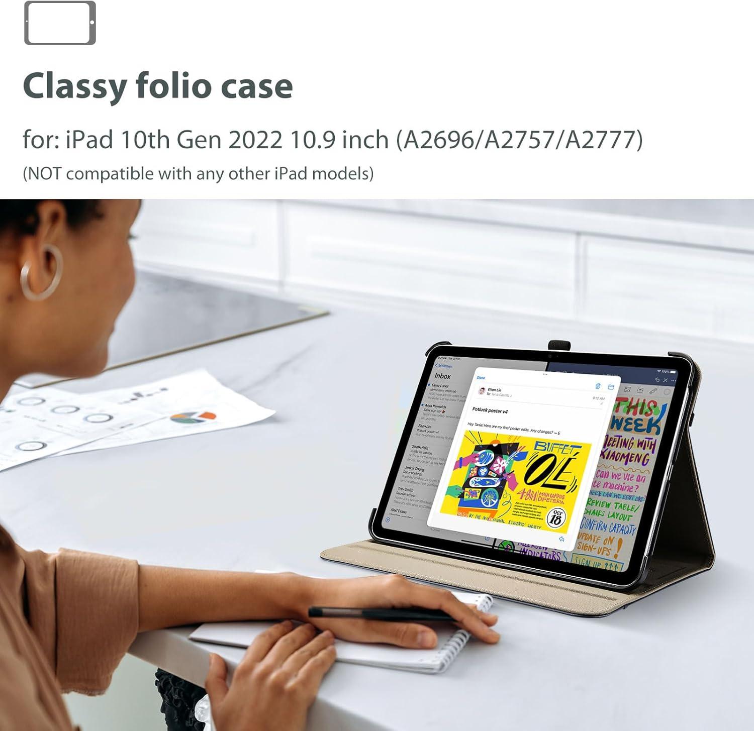 image:imageProCase for iPad 97 Inch iPad 6th5th Generation Case 2018 2017iPad Air 2Air 1 Case Premium Leather Folio Corner Protection MultiAngle Viewing Stand Cover with Front Pocket Pen Loop BlackNavy