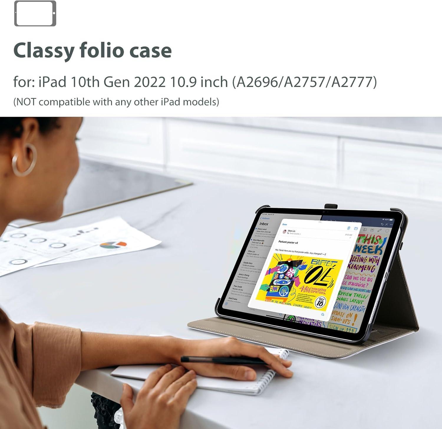 image:imageProCase for iPad 97 Inch iPad 6th5th Generation Case 2018 2017iPad Air 2Air 1 Case Premium Leather Folio Corner Protection MultiAngle Viewing Stand Cover with Front Pocket Pen Loop BlackLight Purple