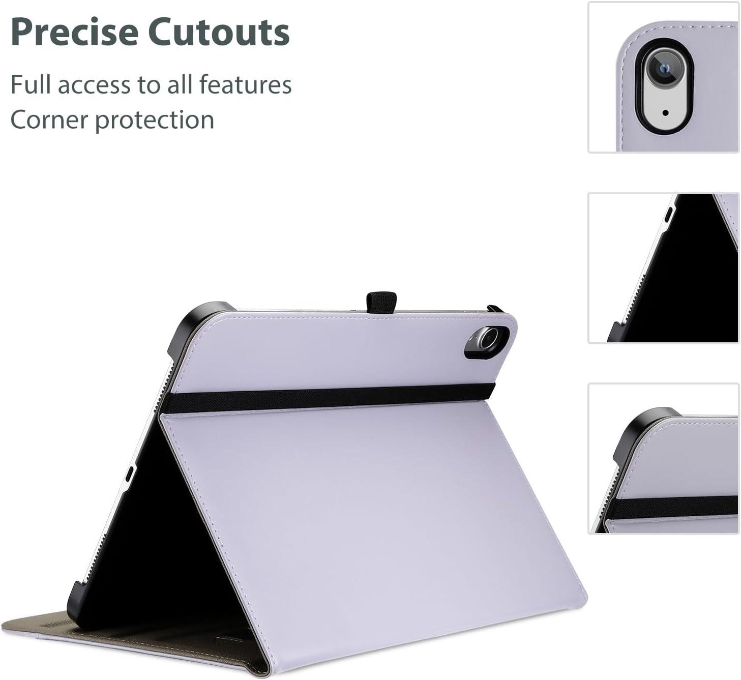 image:imageProCase for iPad 97 Inch iPad 6th5th Generation Case 2018 2017iPad Air 2Air 1 Case Premium Leather Folio Corner Protection MultiAngle Viewing Stand Cover with Front Pocket Pen Loop BlackLight Purple