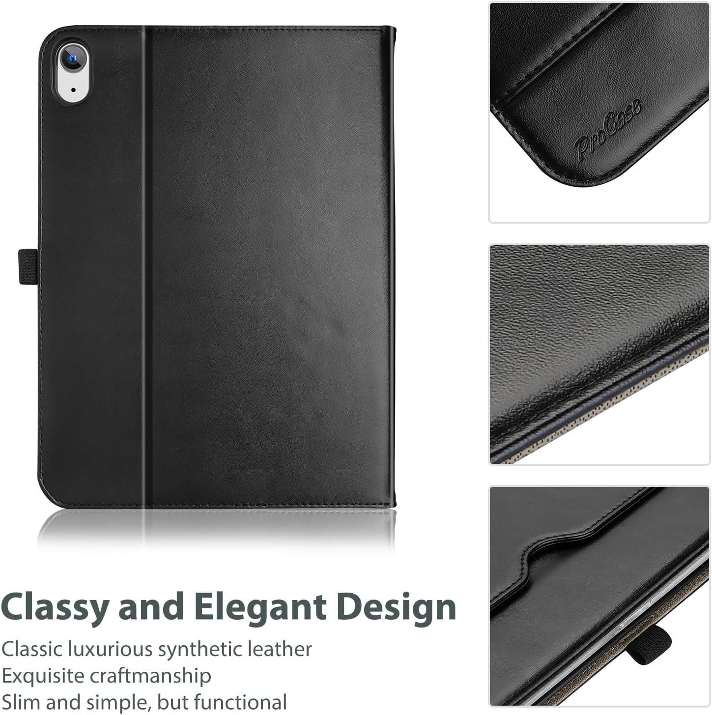 image:imageProCase for iPad 97 Inch iPad 6th5th Generation Case 2018 2017iPad Air 2Air 1 Case Premium Leather Folio Corner Protection MultiAngle Viewing Stand Cover with Front Pocket Pen Loop BlackAll Black