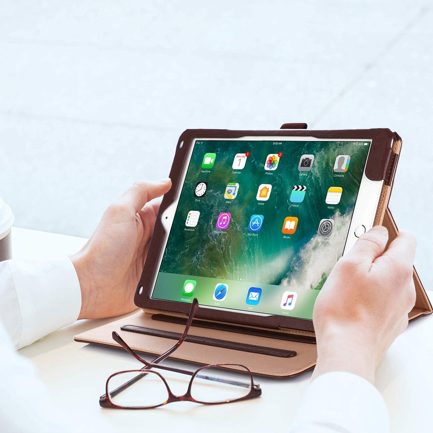image:imageProCase for iPad 97 Inch iPad 6th5th Generation Case 2018 2017iPad Air 2Air 1 Case Premium Leather Folio Corner Protection MultiAngle Viewing Stand Cover with Front Pocket Pen Loop BlackBrown