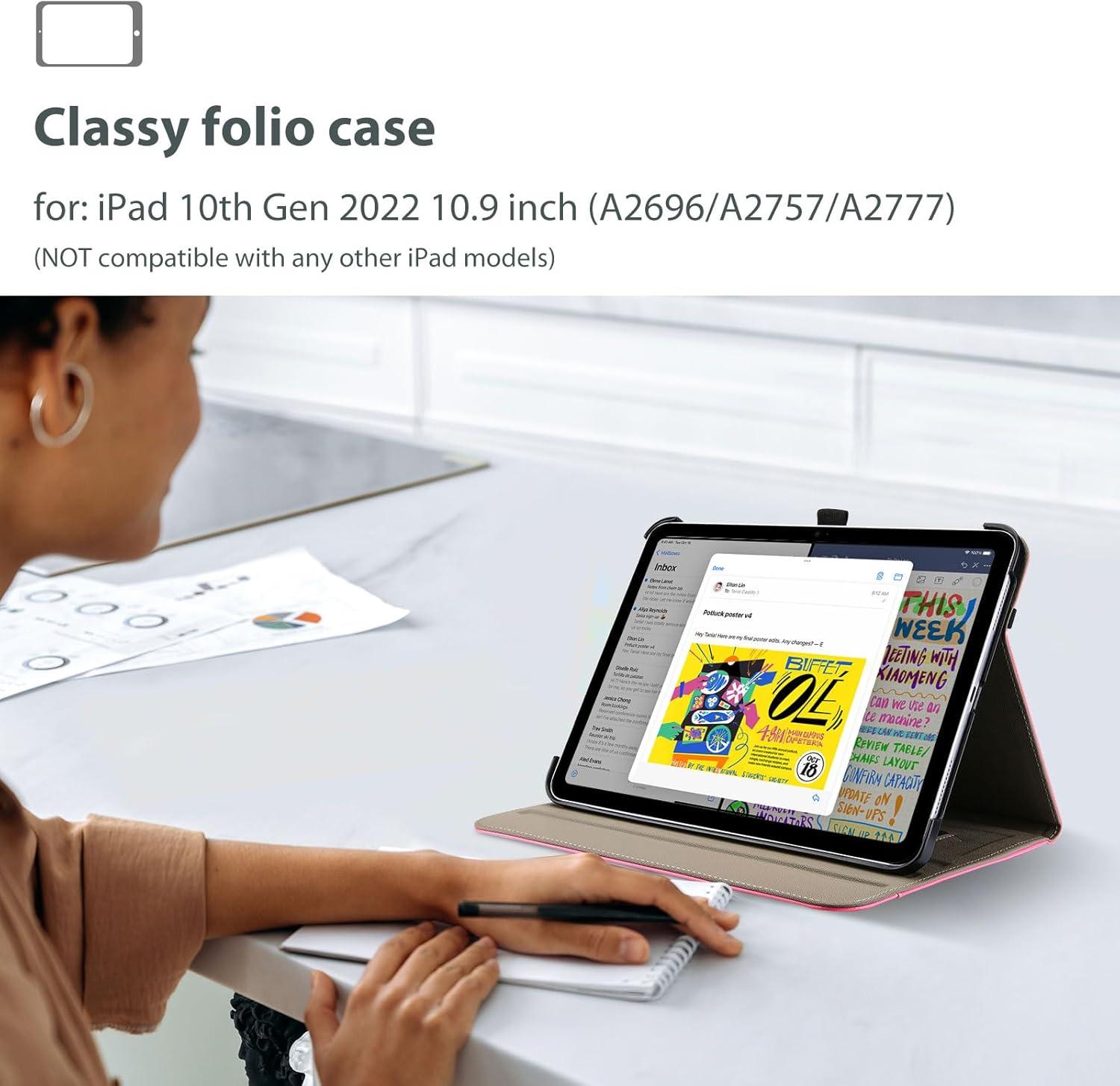 image:imageProCase for iPad 97 Inch iPad 6th5th Generation Case 2018 2017iPad Air 2Air 1 Case Premium Leather Folio Corner Protection MultiAngle Viewing Stand Cover with Front Pocket Pen Loop BlackPink