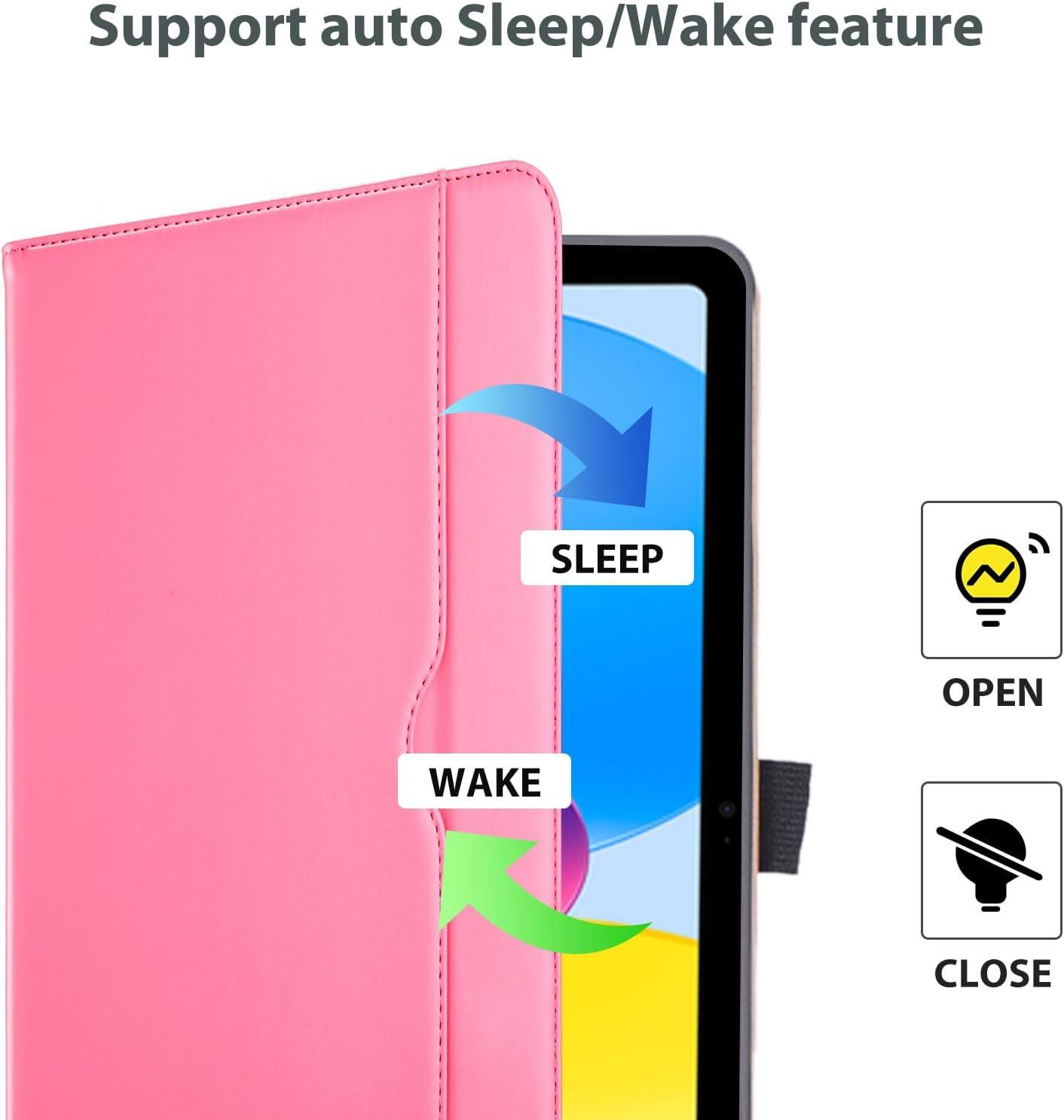 image:imageProCase for iPad 97 Inch iPad 6th5th Generation Case 2018 2017iPad Air 2Air 1 Case Premium Leather Folio Corner Protection MultiAngle Viewing Stand Cover with Front Pocket Pen Loop BlackPink