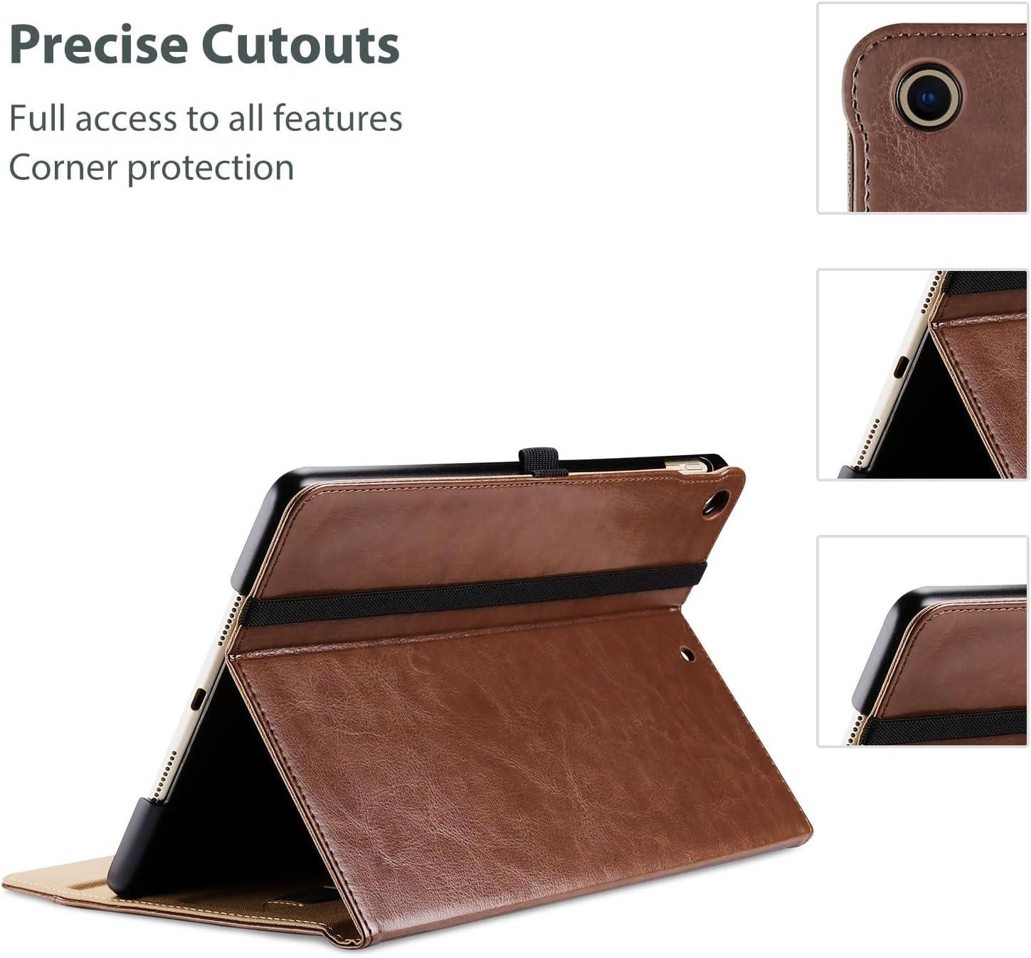 image:imageProCase for iPad 97 Inch iPad 6th5th Generation Case 2018 2017iPad Air 2Air 1 Case Premium Leather Folio Corner Protection MultiAngle Viewing Stand Cover with Front Pocket Pen Loop BlackBrown