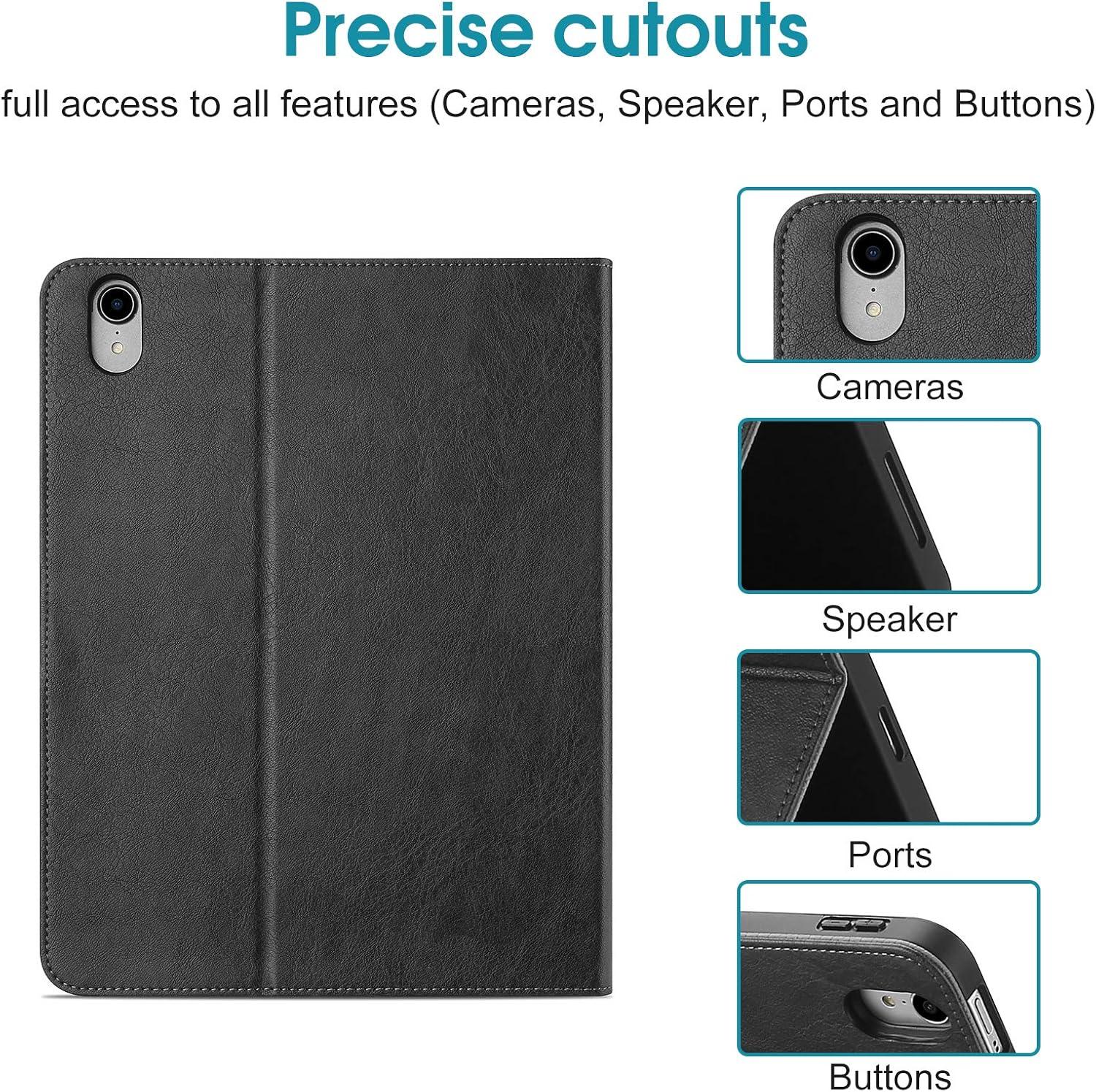 image:imageProCase for iPad Air 11inch M3 2025 amp M2 2024 iPad Air 5 2022 Air 4 2020 Case 109 Leather Stand Folio Protective Cover Case with Pencil Holder for iPad Air 10911 Inch BlackBlack
