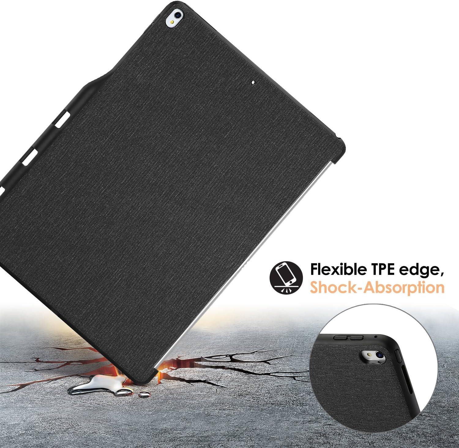 image:imageProCase for iPad Pro 129 20172015 Companion Back Cover Case with Pencil Holder for iPad Pro 129 Inch Both 2017 and 2015 Models Match for Smart Keyboard and Smart Cover Black