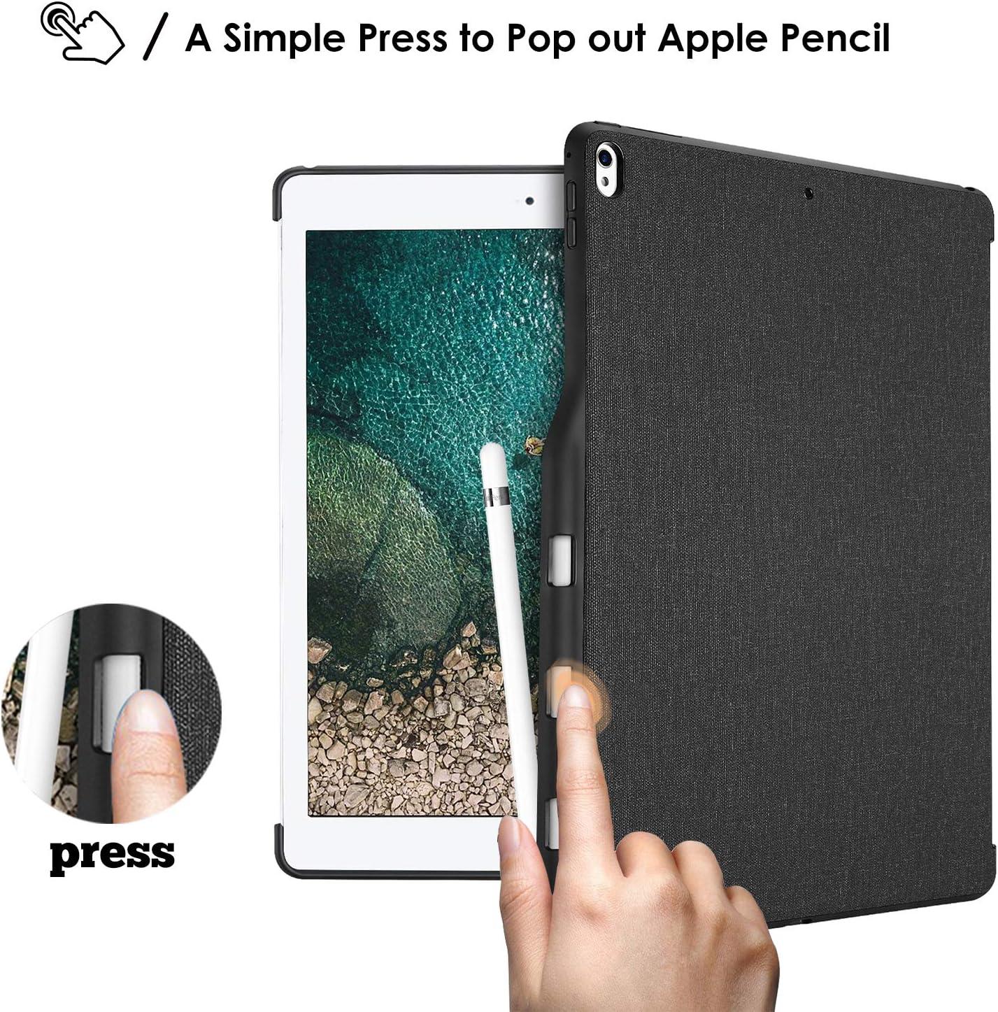 image:imageProCase for iPad Pro 129 20172015 Companion Back Cover Case with Pencil Holder for iPad Pro 129 Inch Both 2017 and 2015 Models Match for Smart Keyboard and Smart Cover Black