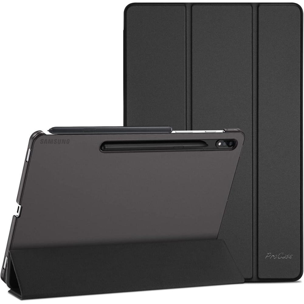 image:imageProCase Cover for Galaxy Tab S8 Tab S7 11 inch Case Protective Slim Case Folio Hard Back Stand Smart Cover for 11 Galaxy Tab S8 2022 Galaxy Tab S7 2020 SMX700 X706 T870 T875 T878 NavyBlack