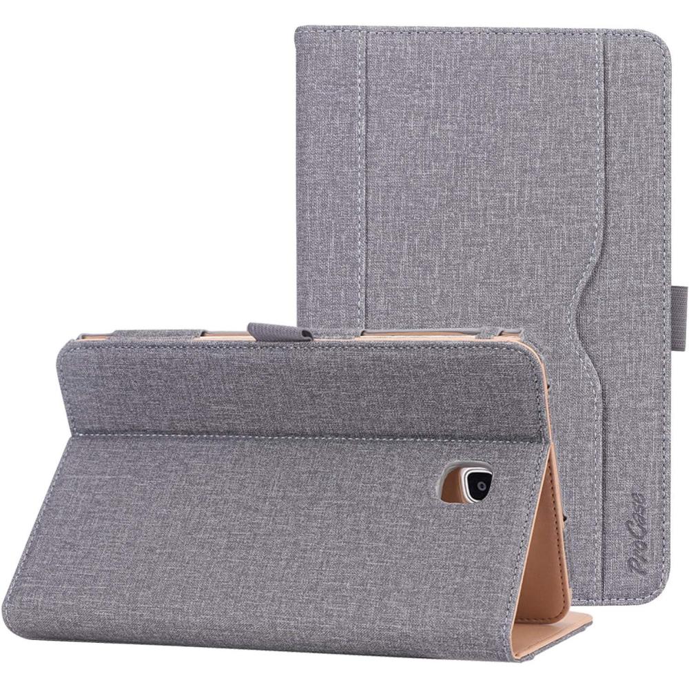 image:imageProCase Folio Case for Galaxy Tab A 80 2018 Verizon Sprint SMT387 Stand Case Cover for Galaxy Tab A 80 4G LTE VerizonSprintTMobileATampT 2018 Release Grey