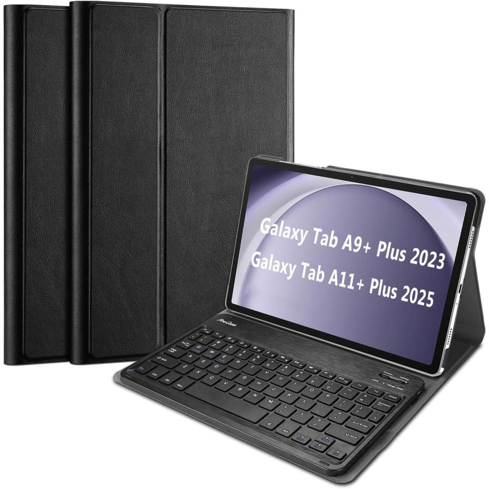 image:imageProCase Keyboard Case for Galaxy Tab A11 Plus 2025 A9 Plus 11 Inch 2023 Lightweight Case with Magnetic Detachable Wireless Keyboard for Galaxy Tablet 11 BlackBlack