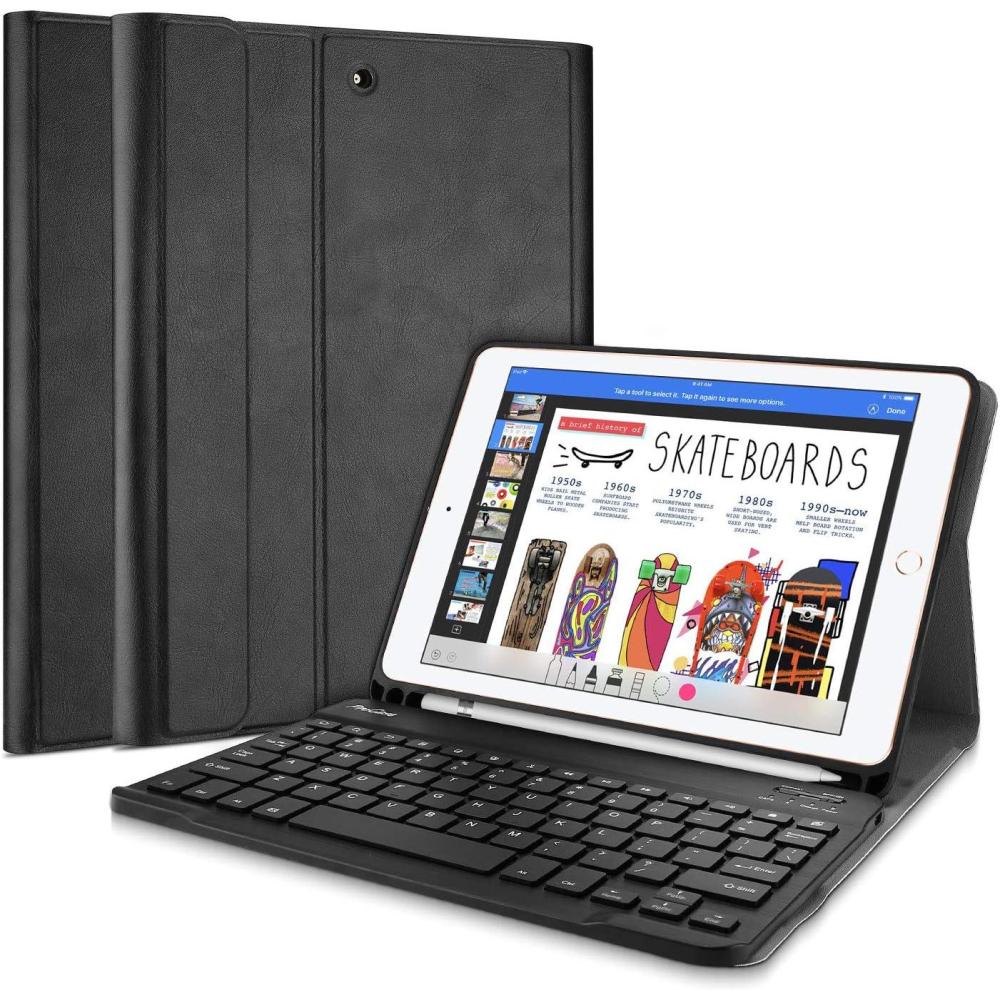 image:imageProCase Keyboard Case for iPad 97 20182017 Slim Shell Lightweight Smart Cover with Magnetically Detachable Wireless Keyboard for Apple iPad 97 Inch Black