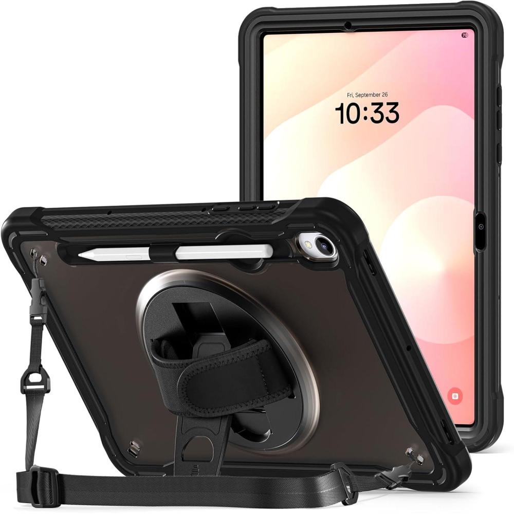 image:imageProCase Rugged Case for Galaxy Tab S11 2025 11 with S Pen Holder Heavy Duty Shockproof Rugged Cover with Hand Strap 360 Degree Rotatable Kickstand Protective for Galaxy Tab S11 X730X736BBlack