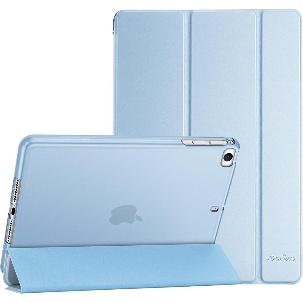image:imageProCase Slim Cover for iPad mini 5 Generation 2019 Mini 4 3 2 1 Old Model 79 inch Slim Soft TPU Back Cover Trifold Stand Folio Smart Case for iPad mini 5 4 3 2 1 PinkSkyblue