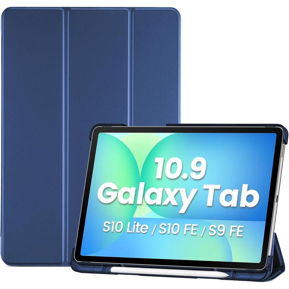 image:imageProCase Smart Case for Galaxy Tab S10 LiteS10 FES9 FE 109 Inch with S Pen Holder Slim Trifold Stand Folio Hard Back Shell Protective Cover for 109 Galaxy Tab S10 LiteS10 FES9 FE BlackNavy