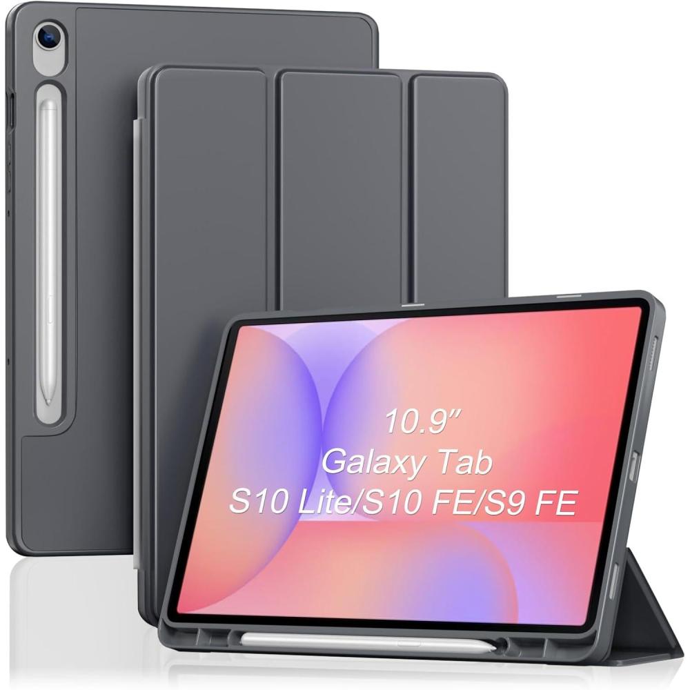 image:imageProCase Smart Case for Galaxy Tab S10 LiteS10 FES9 FE 109Inch with S Pen Holder Trifold Stand Folio Cover with Soft TPU Back for 109 Galaxy Tab S10 LiteS10 FES9 FE MgreenGray