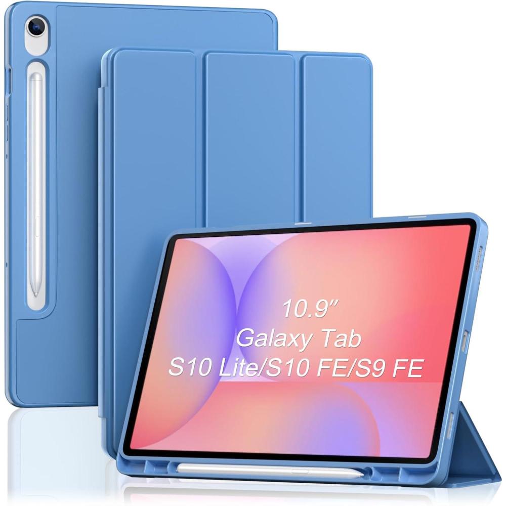 image:imageProCase Smart Case for Galaxy Tab S10 LiteS10 FES9 FE 109Inch with S Pen Holder Trifold Stand Folio Cover with Soft TPU Back for 109 Galaxy Tab S10 LiteS10 FES9 FE MgreenBlue