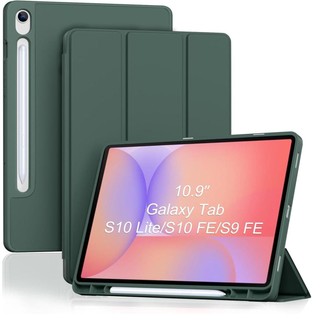 image:imageProCase Smart Case for Galaxy Tab S10 LiteS10 FES9 FE 109Inch with S Pen Holder Trifold Stand Folio Cover with Soft TPU Back for 109 Galaxy Tab S10 LiteS10 FES9 FE MgreenMgreen