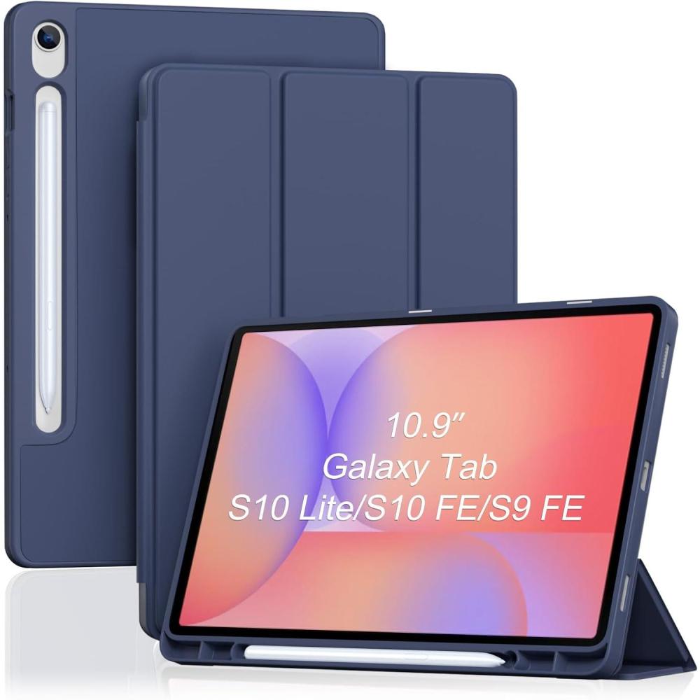 image:imageProCase Smart Case for Galaxy Tab S10 LiteS10 FES9 FE 109Inch with S Pen Holder Trifold Stand Folio Cover with Soft TPU Back for 109 Galaxy Tab S10 LiteS10 FES9 FE MgreenNavy